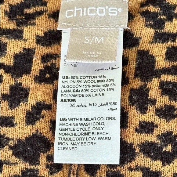 Chico’s Leopard Sweater Ruana Size Small - Picture 7 of 9